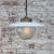 Vintage Brass, White Enamel & Frosted Glass Pendant Lights For Sale - Image 4 of 7