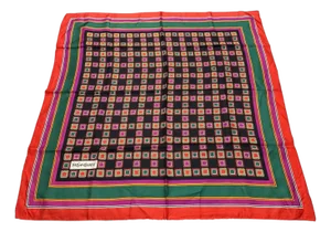 An Elegant 1990s Vibrant Geometric Print Silk Scarf by Yves Saint Laurent