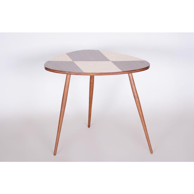 Beige Mid-Century Small Table in Beech and Umakart, Czech, 1950s For Sale - Image 8 of 8