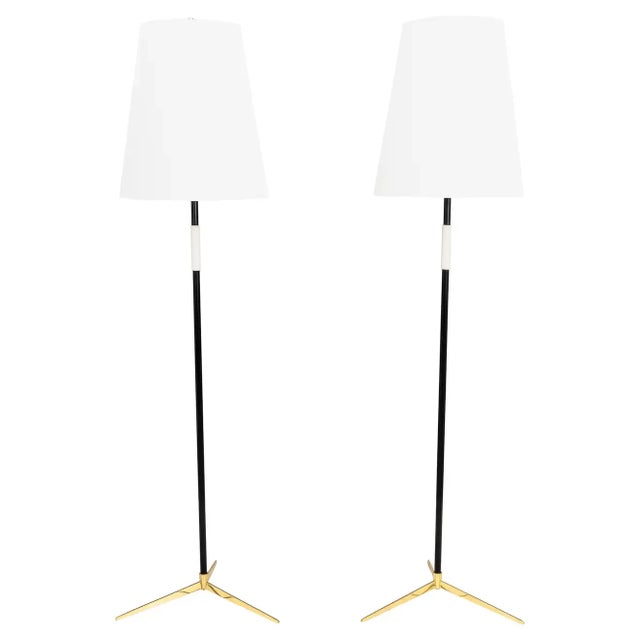 Floor Lamps with Fabric Shades by J. T. Kalmar, 1950s, Set of 2 For Sale - Image 11 of 11