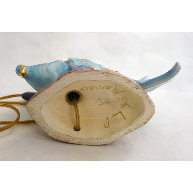 Fish Night Light in Slip-Cast Earthenware by LP Ceroc Monaco, 1950s For Sale - Image 11 of 14