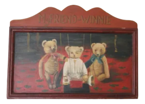 Wooden Teddy Bear Wall Panel, 1970s