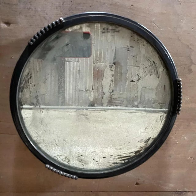 Gray Art Deco Silver Plated Metal & Mirror Tray, 1920s For Sale - Image 8 of 12