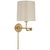 Barbara Barry for Visual Comfort Signature Go Lightly Swing Arm Wall Light in Soft Brass with China White Shade For Sale