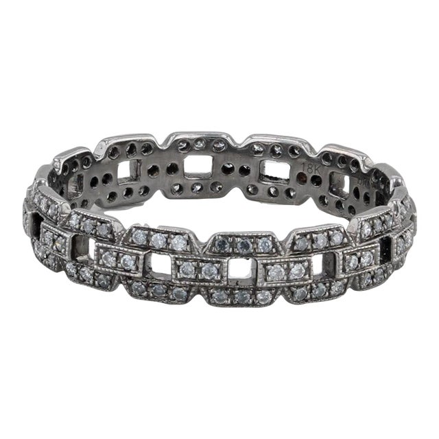 New Beverley K 0.25ctw Diamond Stackable Ring 18k White Gold Sz 6.5 Wedding Band For Sale