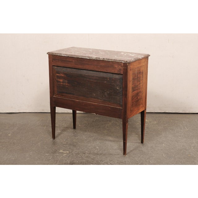 18th C. Veneer W/ Marble Top Chest, Italy For Sale - Image 4 of 10