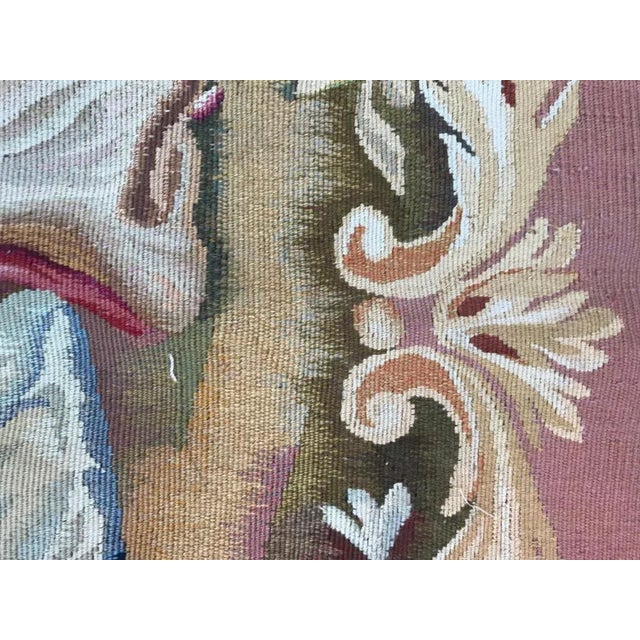 Blue Aubusson Cushion Cover Tapestry For Sale - Image 8 of 10