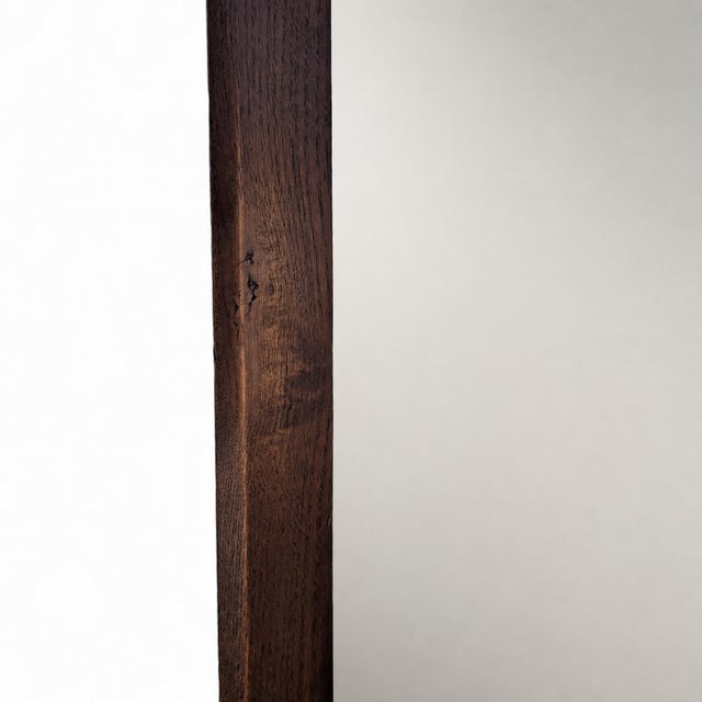 Vintage Canadian Brutalist Walnut Wall Mirror by Tobago of Canada For Sale - Image 13 of 18