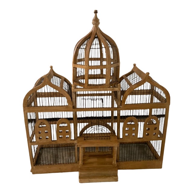 Vintage Taj Mahal Style Wooden Bird Cage Dome Top Brighton Pavillion Bird Cage For Sale
