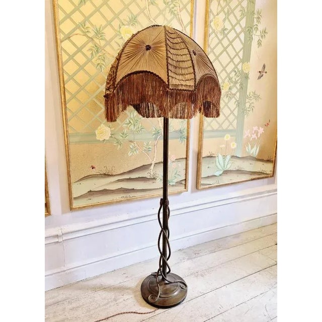Brown Vintage Bronze Floor Lamp with Entwined Snakes, 1950s For Sale - Image 8 of 15