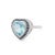 Boho Chic 925 Silver Heart Shaped Blue Topaz and Sapphire Halo Promise Ring for Girlfriend Size 6.5 For Sale - Image 3 of 5