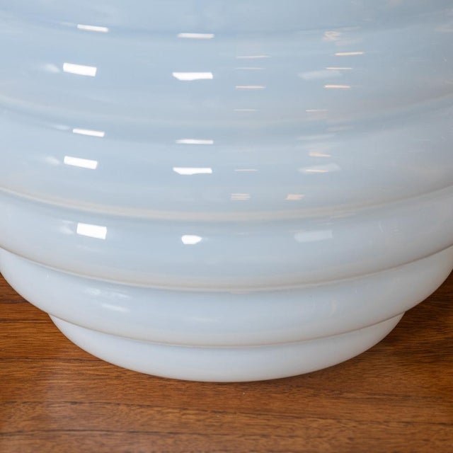 White Vintage Murano Art Glass Vase in Opalescent White from Venini, 2015 For Sale - Image 8 of 11