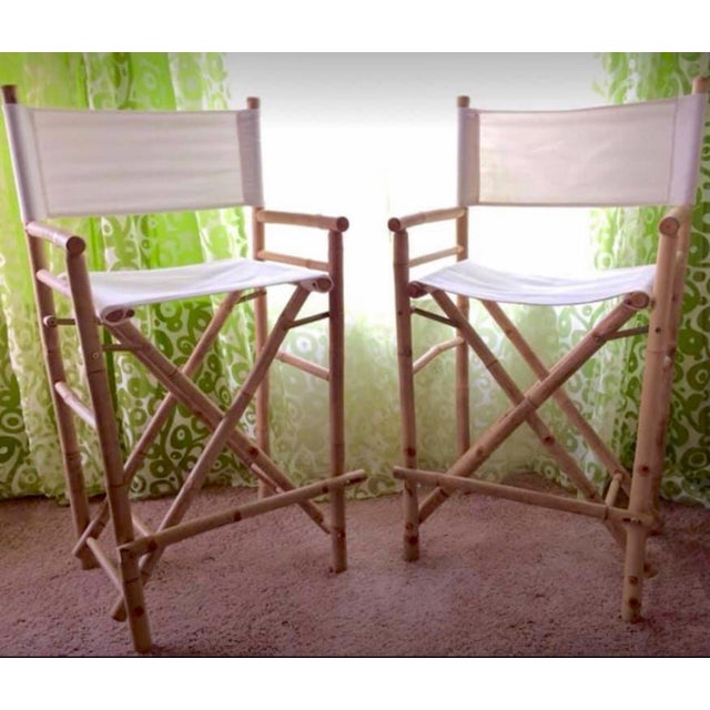 High Bamboo Director’s Chairs A Pair Chairish