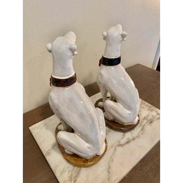Mid 20th Century Italian Ceramic Whippet Sculptures - a Pair For Sale - Image 10 of 12