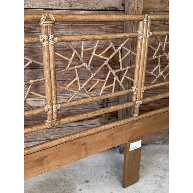 Late 20th Century Organic Modern “Cracked Ice” Rattan King Headboard by McGuire For Sale - Image 10 of 12