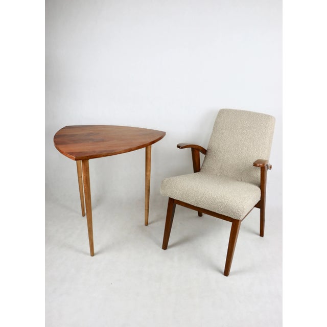 Beige Boucle Easy Chair attributed to Mieczyslaw Puchala, 1970s For Sale - Image 12 of 13