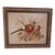 Pheasant Bird Embroidered Framed Art Textile Bird Crewel For Sale