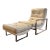 Mid Century Modern Chrome Flat Bar Scoop Lounge Chair and Ottoman Attr. To Milo Baughman For Sale