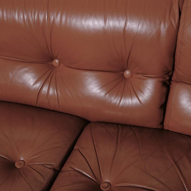 Italian Three-Seater Leather Sofa, 1970s For Sale - Image 14 of 18