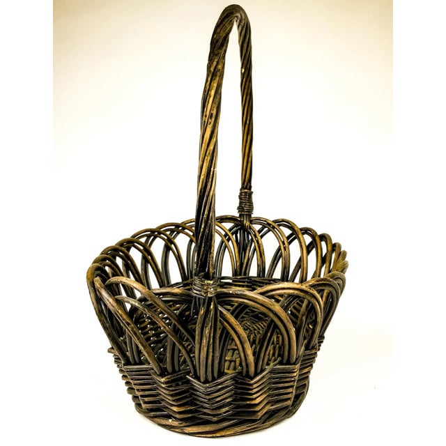 Shabby Chic Vintage Extra Large French Fruit Flower Basket For Sale - Image 3 of 13