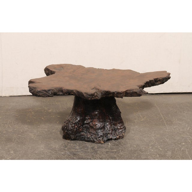 Mid 20th Century Live-Edge Cypress Wood Small Coffee Table For Sale - Image 12 of 12
