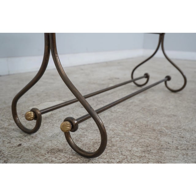 Scrolled Iron Base Console or Sofa Table For Sale In Philadelphia - Image 6 of 12