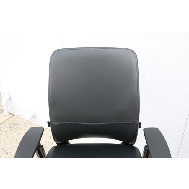 Steelcase New Amia Executive Ergonomic Office Chair Black Vinyl Fully Adjustable For Sale - Image 14 of 18