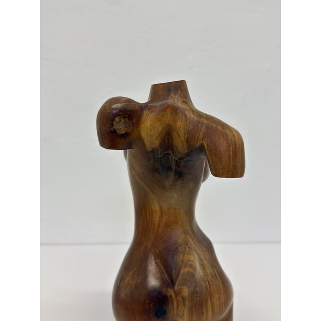 Hand Carved Female Torso Sculpture, 1960s For Sale - Image 11 of 14