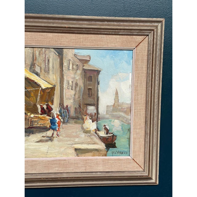 Original Scandinavian Oil on Panel – “Venice” by Knut Norman – Signed – Vintage & Framed – 59 × 50 cm (23.2" × 19.7")...