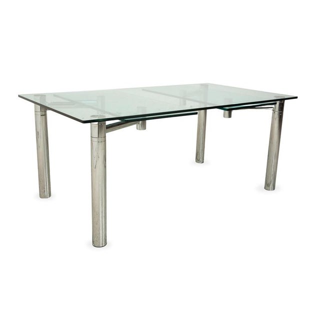 Modern Casanova Glass and Chrome Silver Dining Table from Draenert For Sale - Image 3 of 9