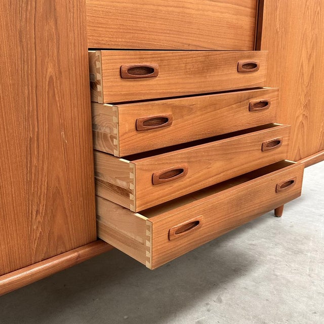 Brown Danish Highboard in Teak by H. P. Hansen, 1960s For Sale - Image 8 of 16
