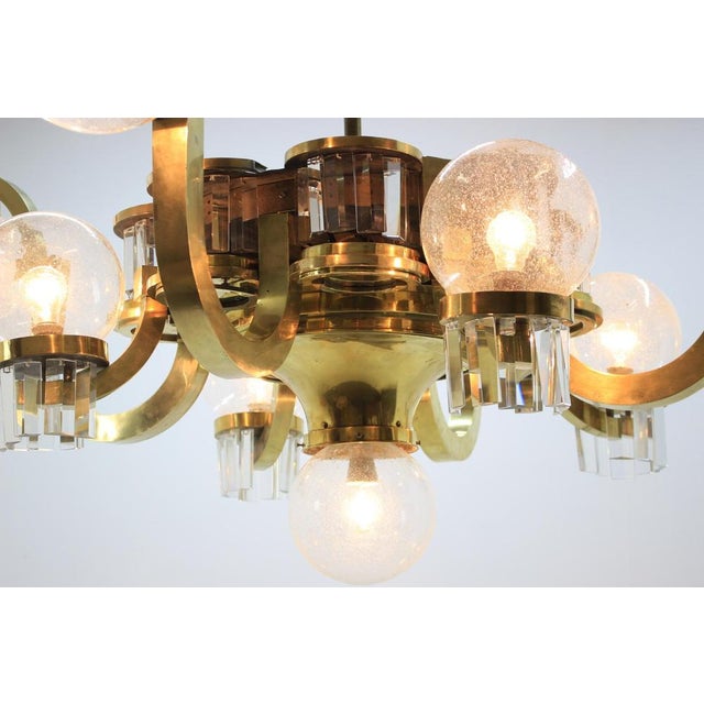 Big Art Deco Chandelier in Brass, 1930s For Sale - Image 9 of 14