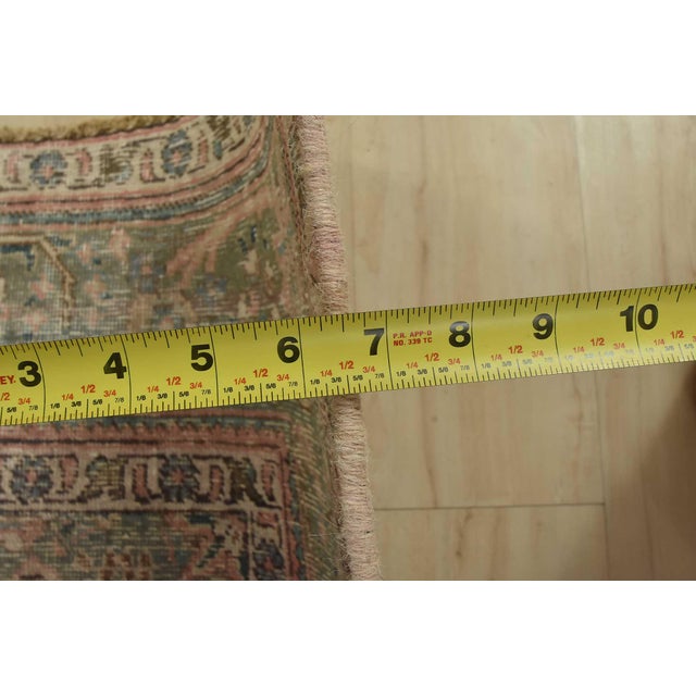 Tabriz Rug 6’8” X 9’11” Pink Wool Vintage Distressed Hand-Knotted Carpet For Sale - Image 13 of 15