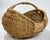 Wood Vintage Primitive Handwoven Buttocks Style Gathering Basket For Sale - Image 7 of 11
