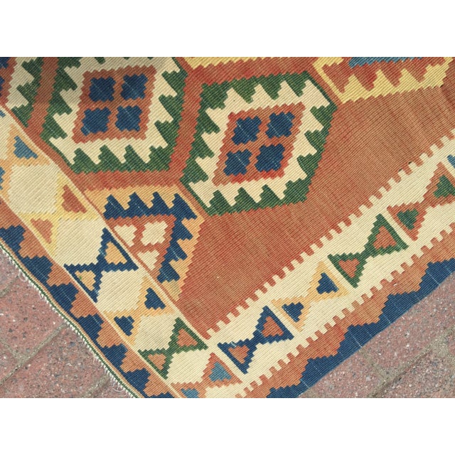 Vintage Turkish Kilim Rug - 3′5″ × 4′11″, 04 For Sale In Raleigh - Image 6 of 8