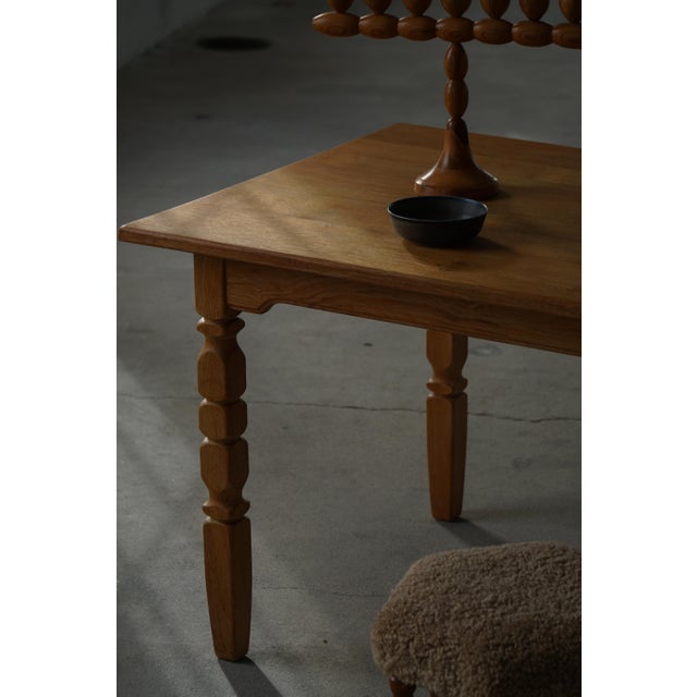 Wood Mid-Century Modern Danish Rectangular Oak Dining Table from Henning Kjærnulf, 1960s For Sale - Image 7 of 18