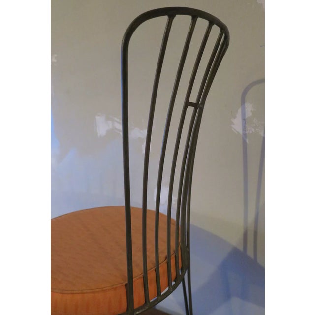 Orange Mid-Century Modern Cast Iron Garden Chair For Sale - Image 8 of 9
