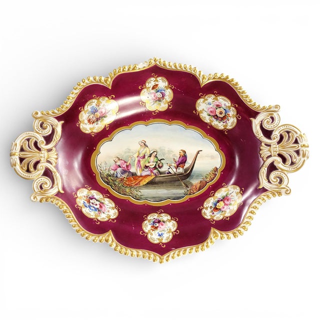 Red Presentation Dish with Twin Handles by Chamberlain's Worcester, 1820 For Sale - Image 8 of 8