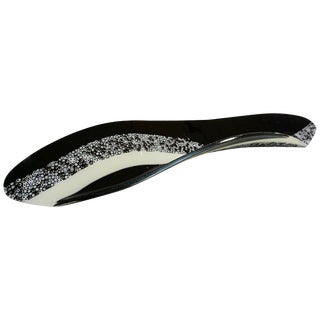 Contemporary Italian Black and White Murano Art Glass Mosaic Curved Centerpiece For Sale
