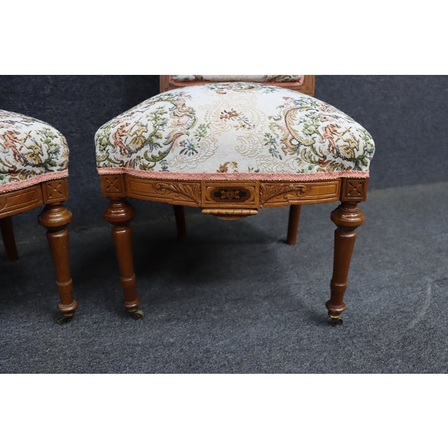 Pair of Victorian Walnut Upholstered Side Chairs, Circa 1880 For Sale - Image 12 of 18