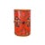 Asian Distressed Orange Tibetan Style Jewel Tower Graphic Round Drum Table For Sale - Image 3 of 8
