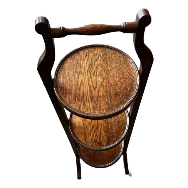 1900s Edwardian Mahogany Antique Cake Stand For Sale