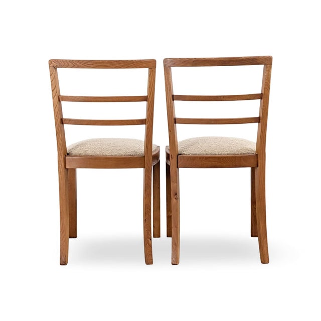 Vintage Art Deco Chairs in Oak, Set of 2 For Sale - Image 5 of 11