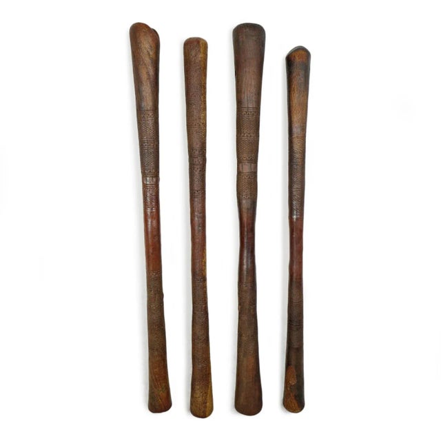 Early 20th Century Large Vintage Tuareg Wood Rustic African Pestle Stick For Sale - Image 5 of 7