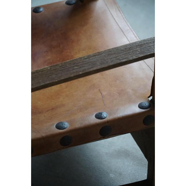 Mid 20th Century Spanish Brutalist Armchairs in Wood & Leather, 1960s, Set of 2 For Sale - Image 15 of 18