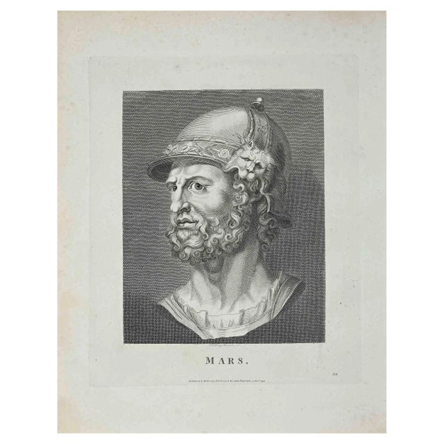 Thomas Holloway, Portrait of Mars, Original Etching, 1810 For Sale