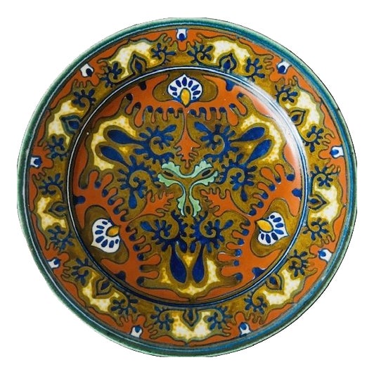 Antique Art Nouveau Rhodian Decorative Plate from Plateelbakkerij Zuid-Holland, 1920s For Sale
