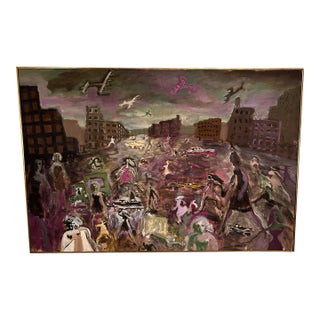 1963 Framed Oil on Canvas by George Rhoads For Sale