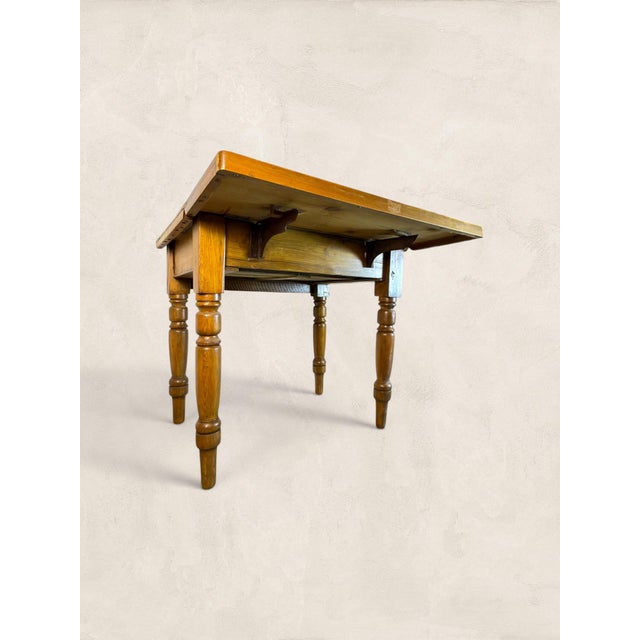 Antique Victorian Pine Drop-Leaf Kitchen Table For Sale - Image 4 of 12