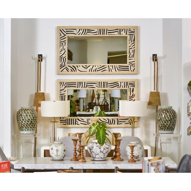 White Patched Faux Zebra Mirror by Mecox Gardens For Sale - Image 8 of 12